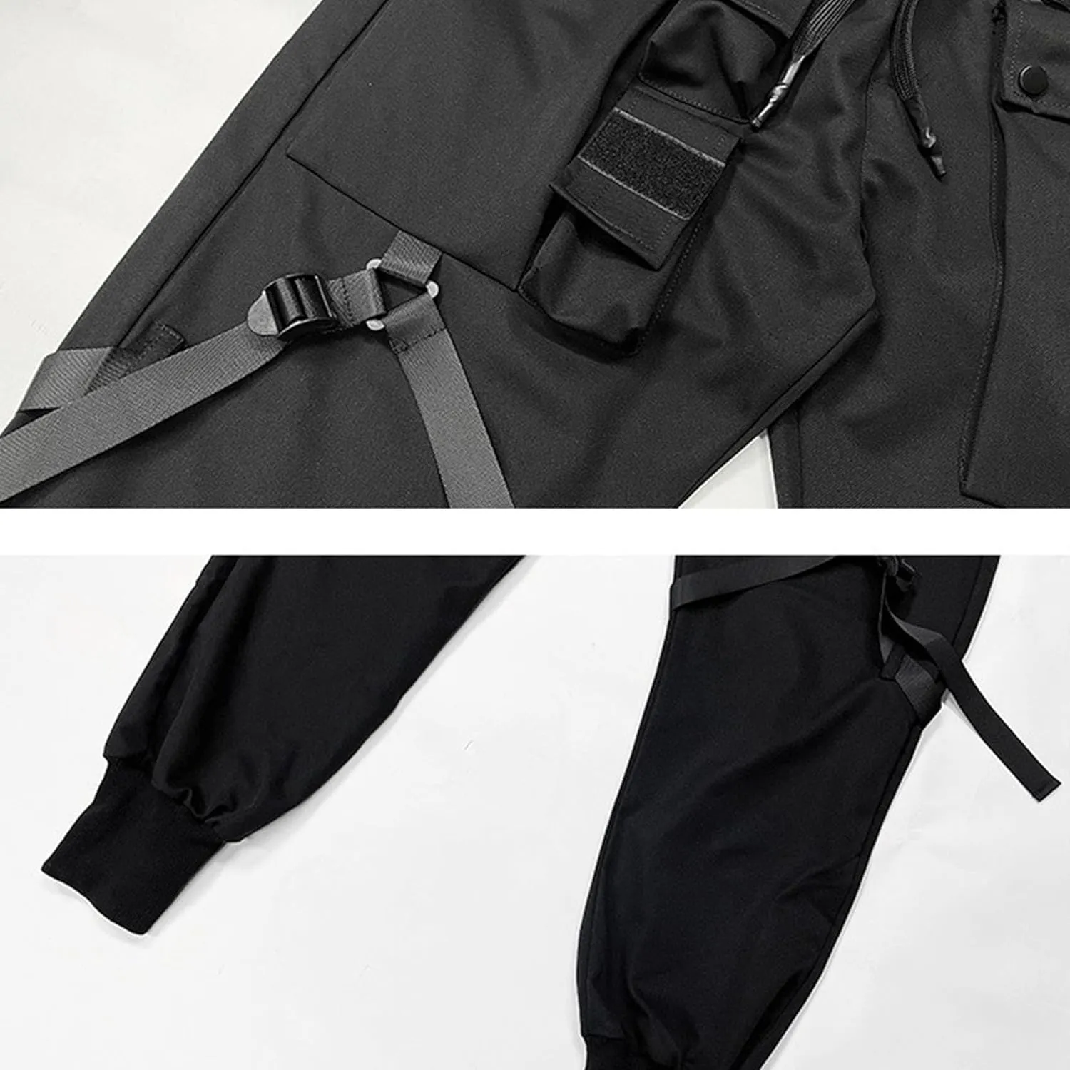 Men's Jogger Cargo Pants Streetwear Stylish Slim Fit Zipper Feet Pant Ankle Casual Harem Pants with Pocket