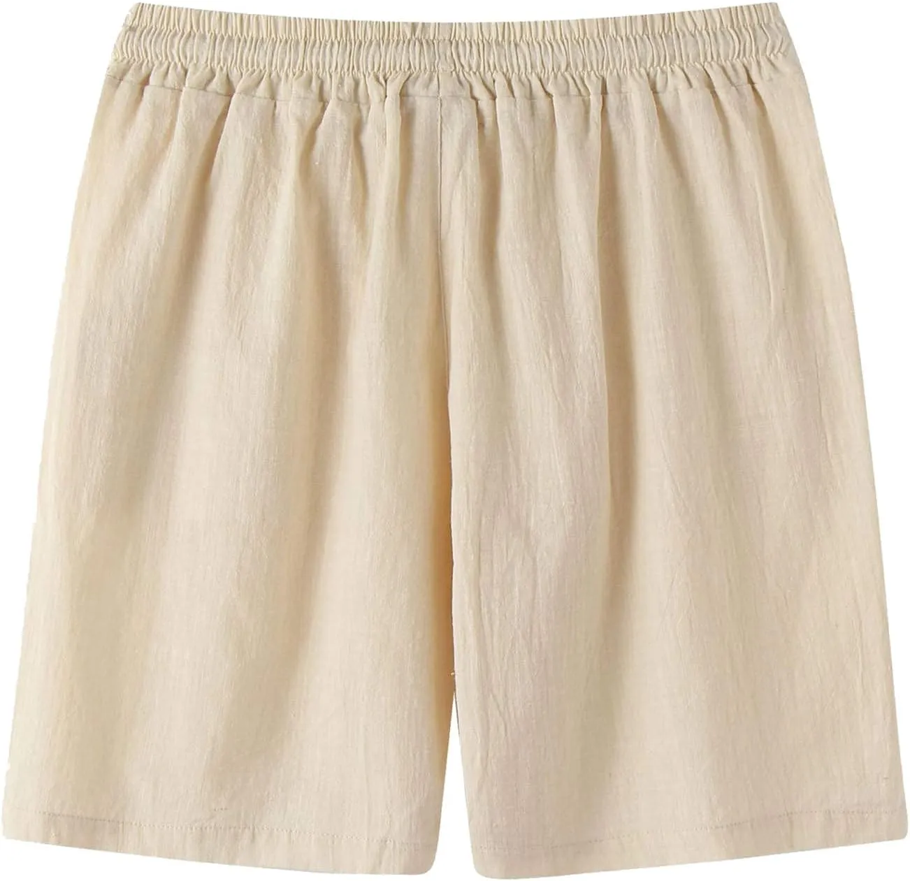 Mens Linen Shorts Slim Fit High Waisted Cotton Breathable Shorts Lightweight Plain Workout Trendy Lounge Soft Cotton Shorts