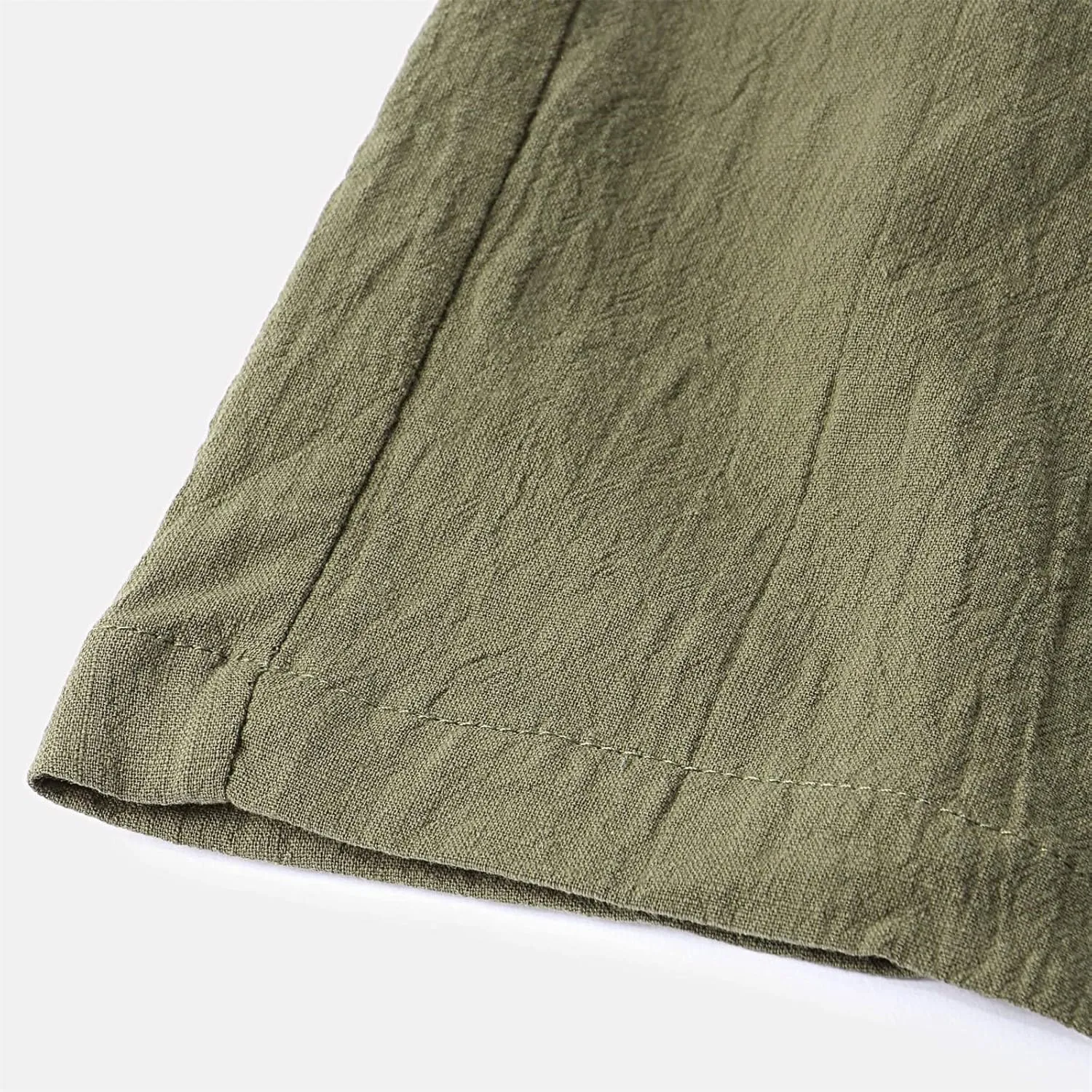 Mens Linen Shorts Slim Fit High Waisted Cotton Breathable Shorts Lightweight Plain Workout Trendy Lounge Soft Cotton Shorts