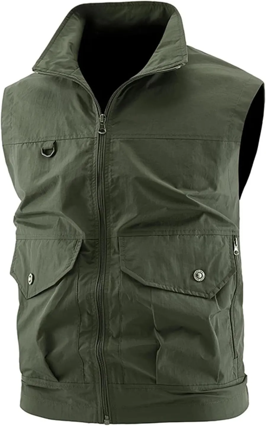 Mens Outdoor Cargo Fishing Vests Multi Pocket Sleeveless Coats Breathable Loose Casual Cardigan Waistcoat