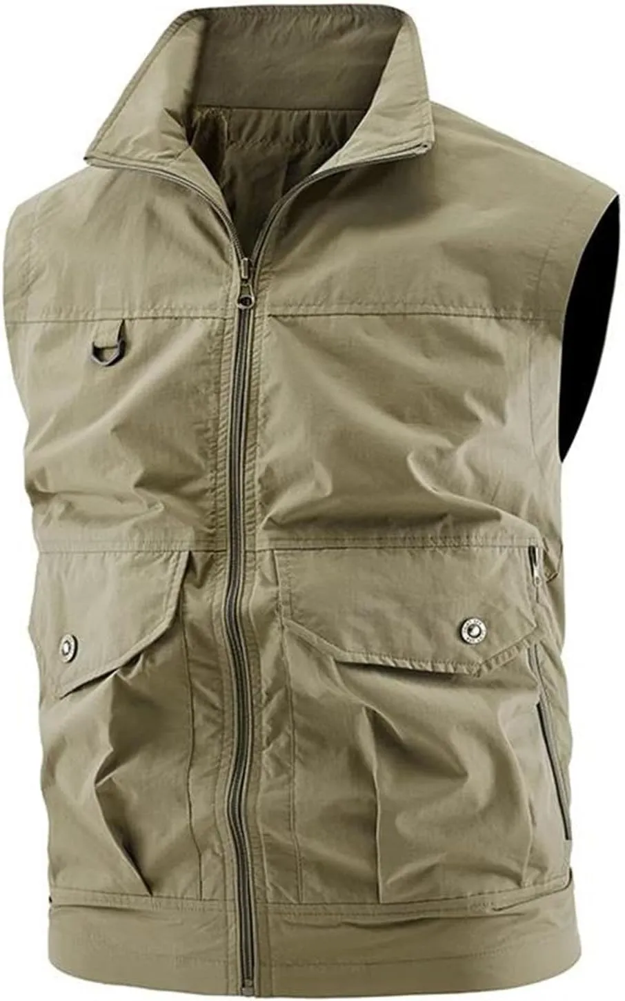 Mens Outdoor Cargo Fishing Vests Multi Pocket Sleeveless Coats Breathable Loose Casual Cardigan Waistcoat