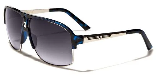Mens Oversized Retro Vintage Pilot Khan Sunglasses