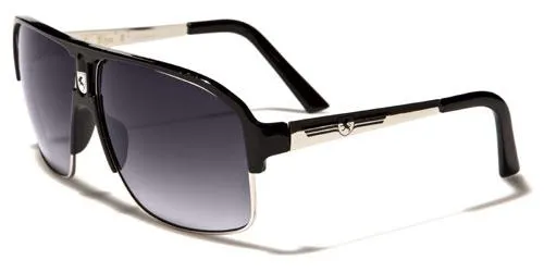 Mens Oversized Retro Vintage Pilot Khan Sunglasses