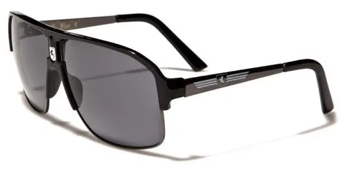 Mens Oversized Retro Vintage Pilot Khan Sunglasses