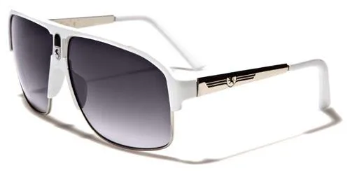 Mens Oversized Retro Vintage Pilot Khan Sunglasses