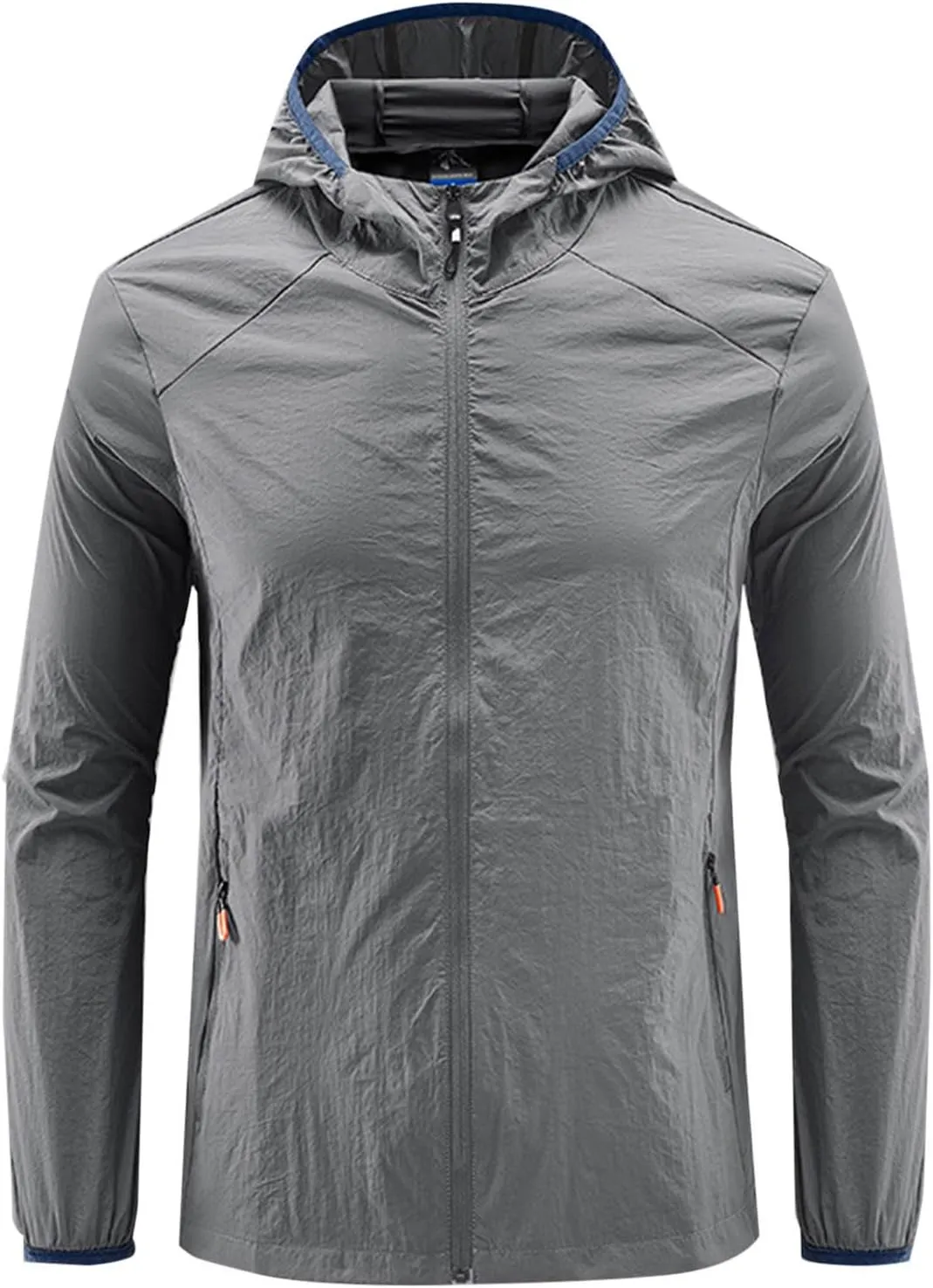 Men's UPF 50  Sun Protection Outdoor Lightweight Ultra-Light Thin Breathable Fishing Hiking Full Zip Hoodie Jackets