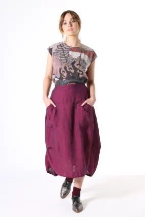 Milwaukee Rosa Linen Skirt Plum