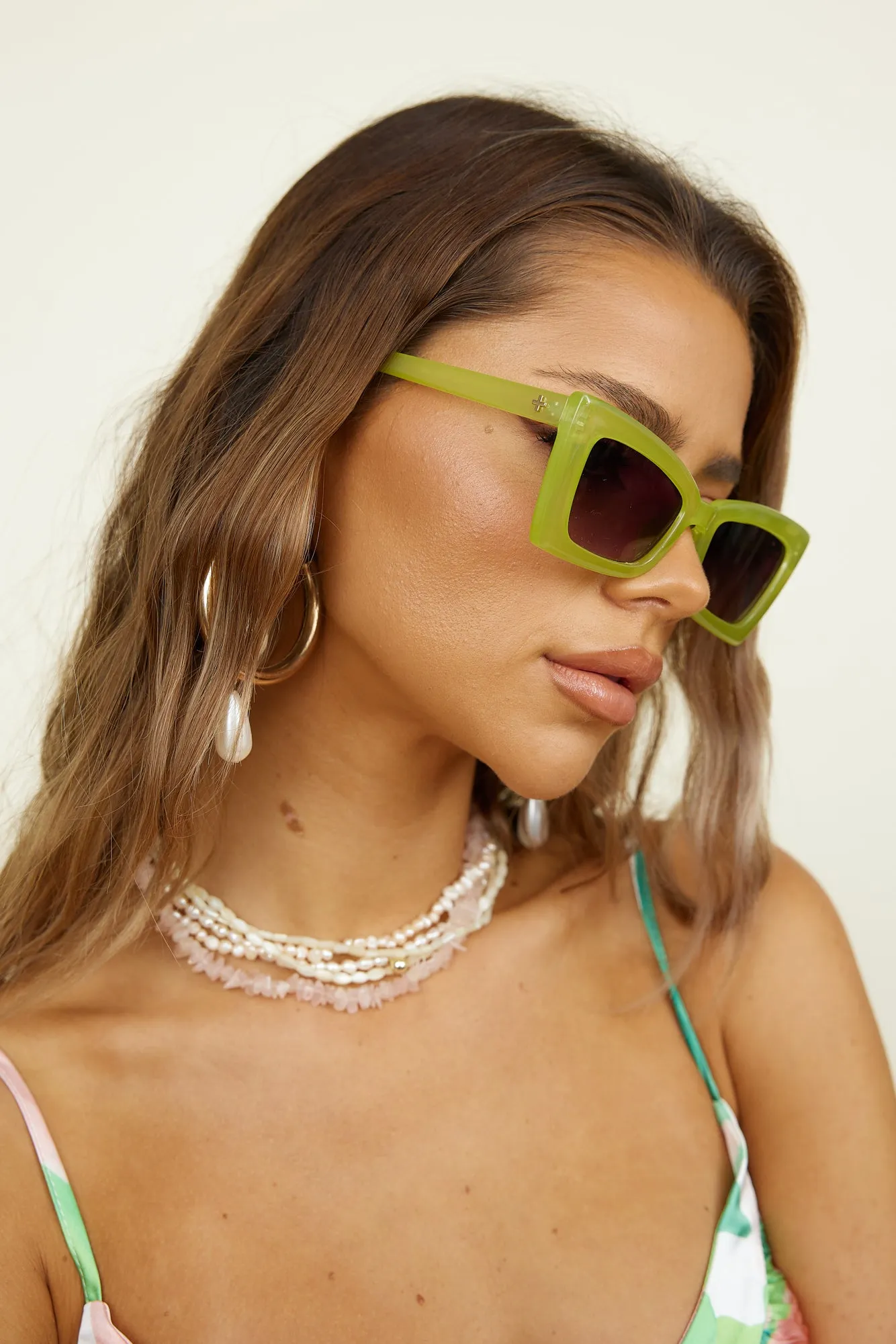 PETA   JAIN Gemini Sunglasses Honeydew