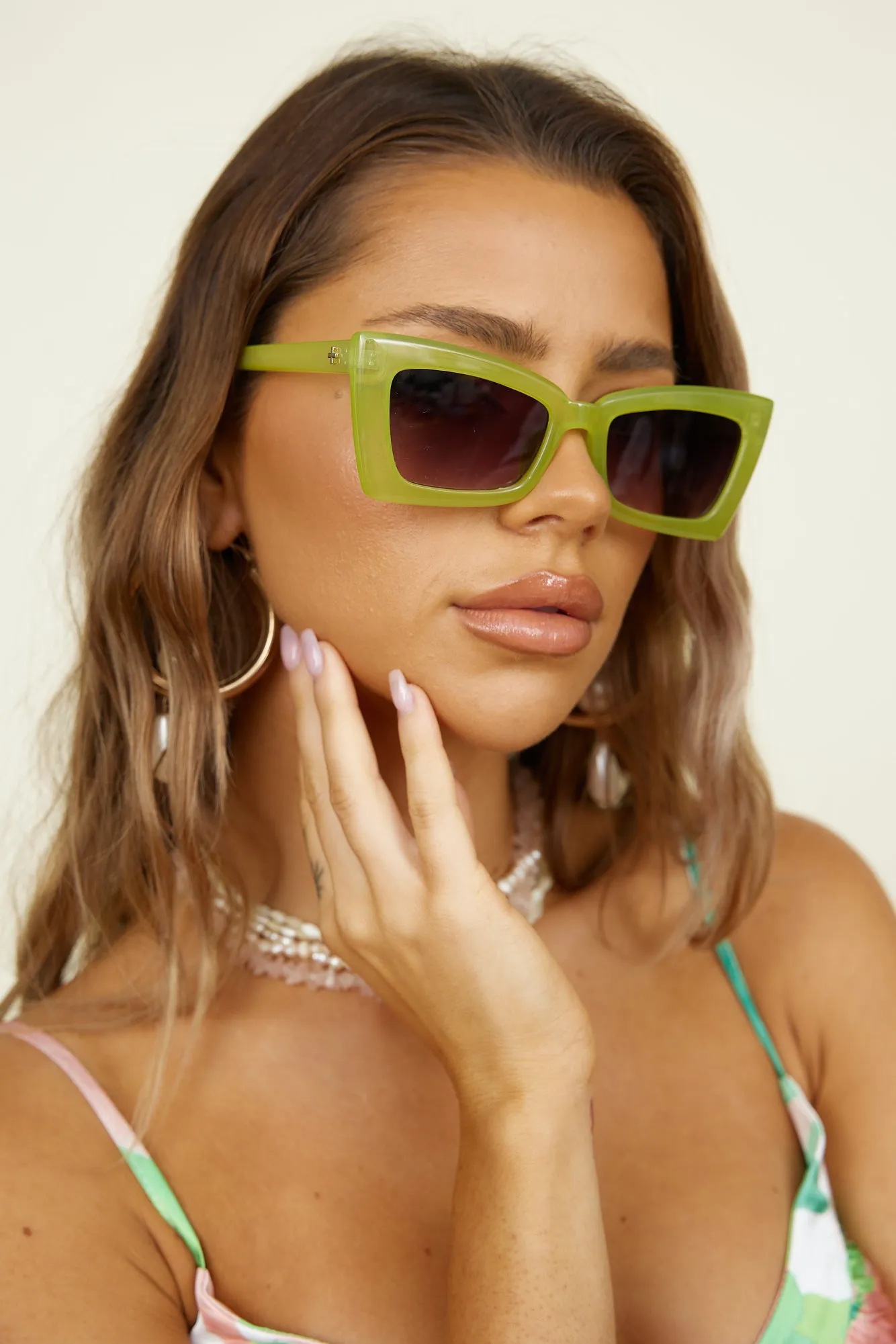 PETA   JAIN Gemini Sunglasses Honeydew