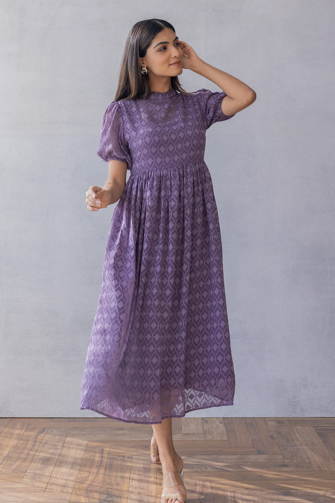 PLUMP PURPLE JACQUARD MAXI