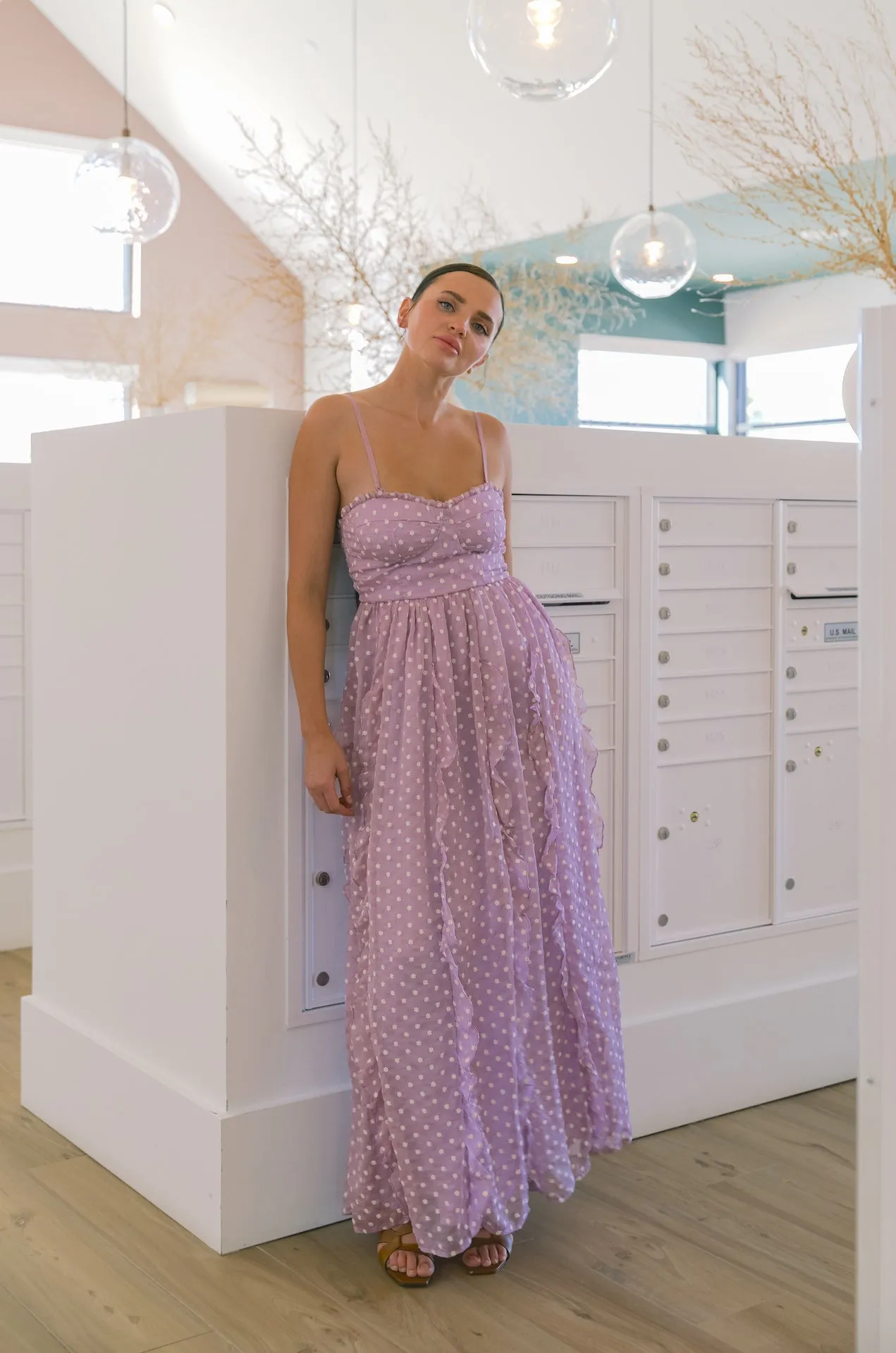 Pretty Thing Embroidered Daisies Maxi Dress