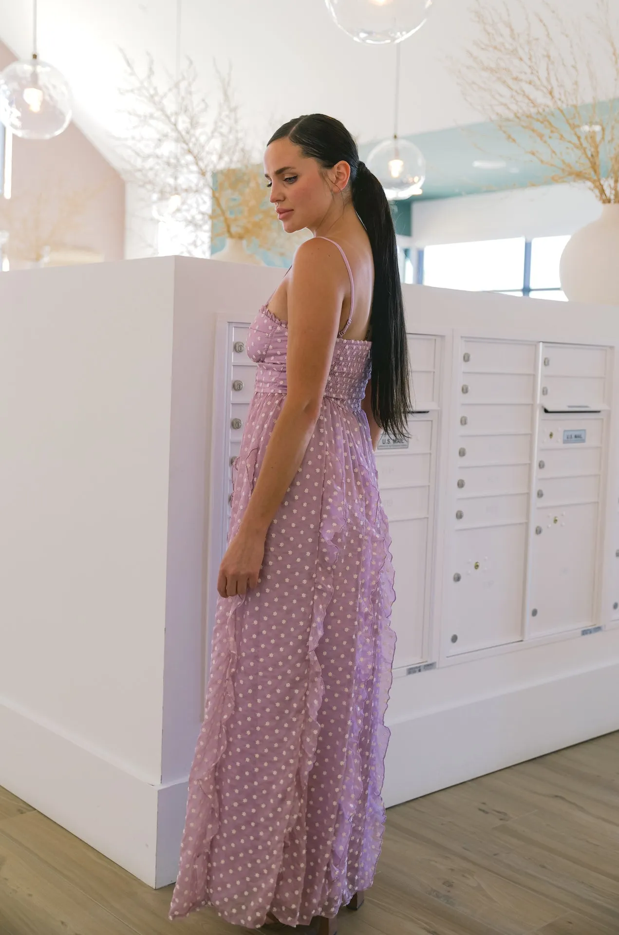 Pretty Thing Embroidered Daisies Maxi Dress