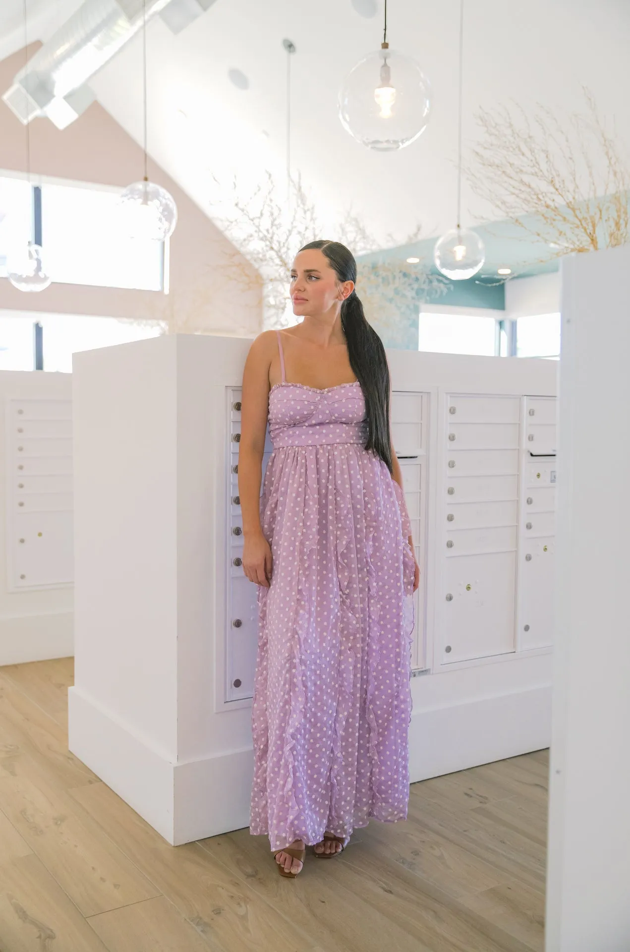 Pretty Thing Embroidered Daisies Maxi Dress