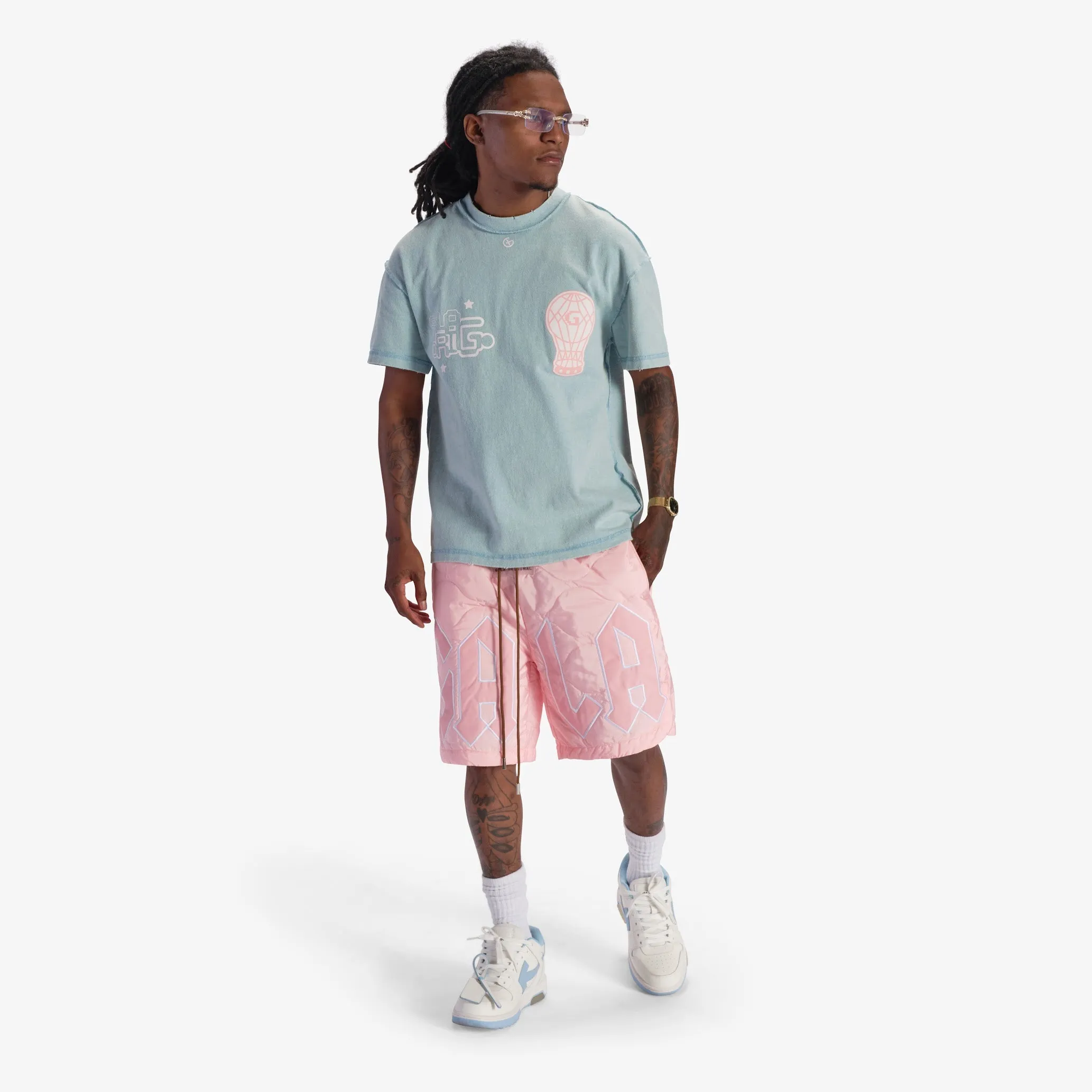 "Shapes" Tee (vintage aqua blue)