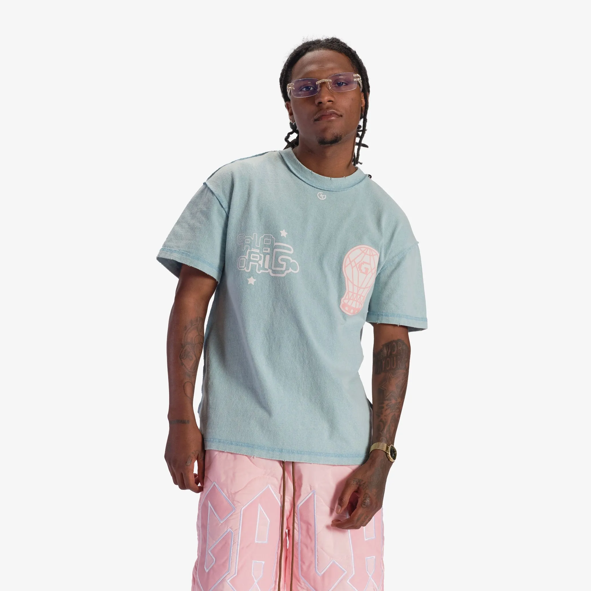 "Shapes" Tee (vintage aqua blue)