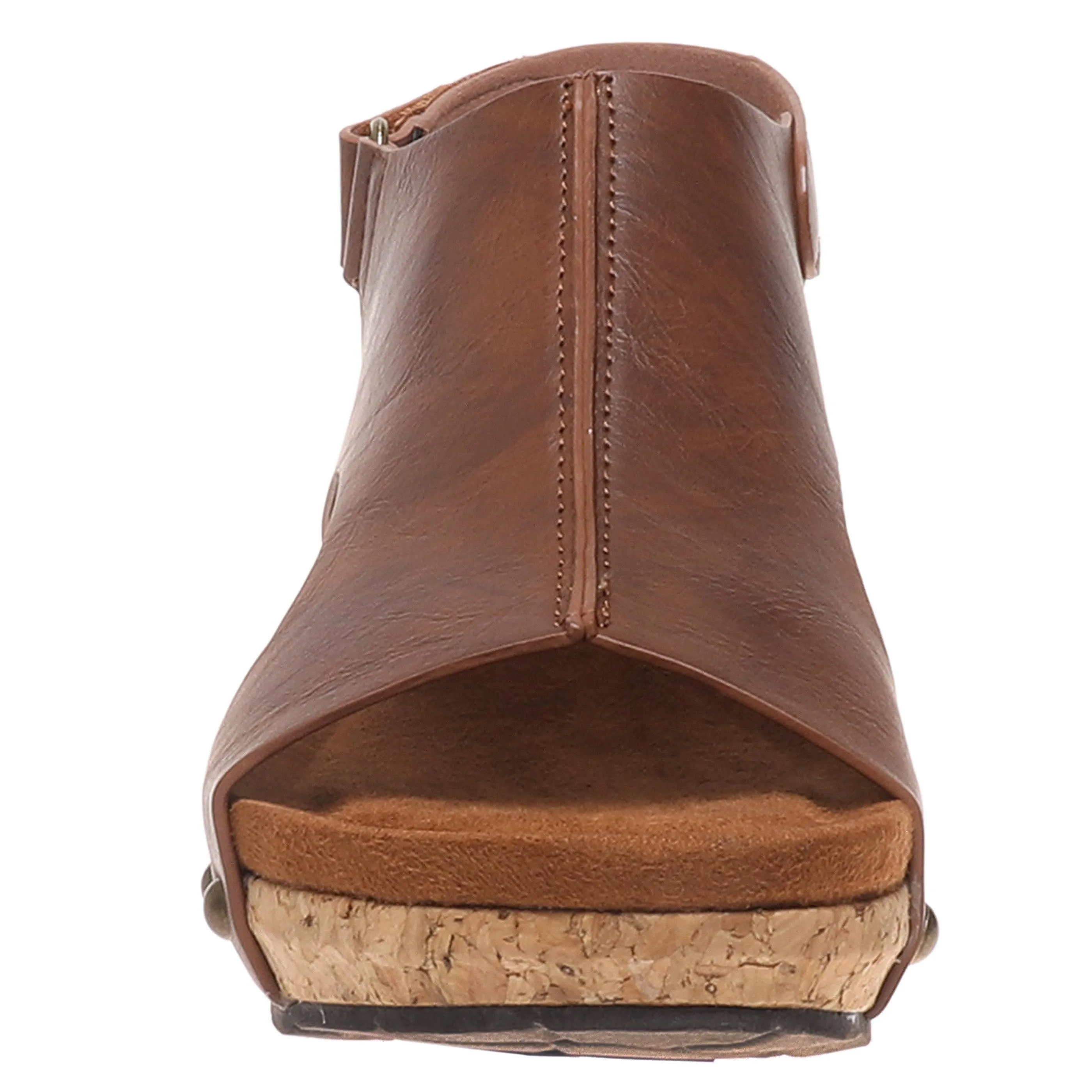 Sandals Cork Base Chantal Brown Whiskey Color