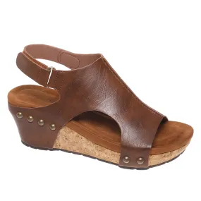 Sandals Cork Base Chantal Brown Whiskey Color