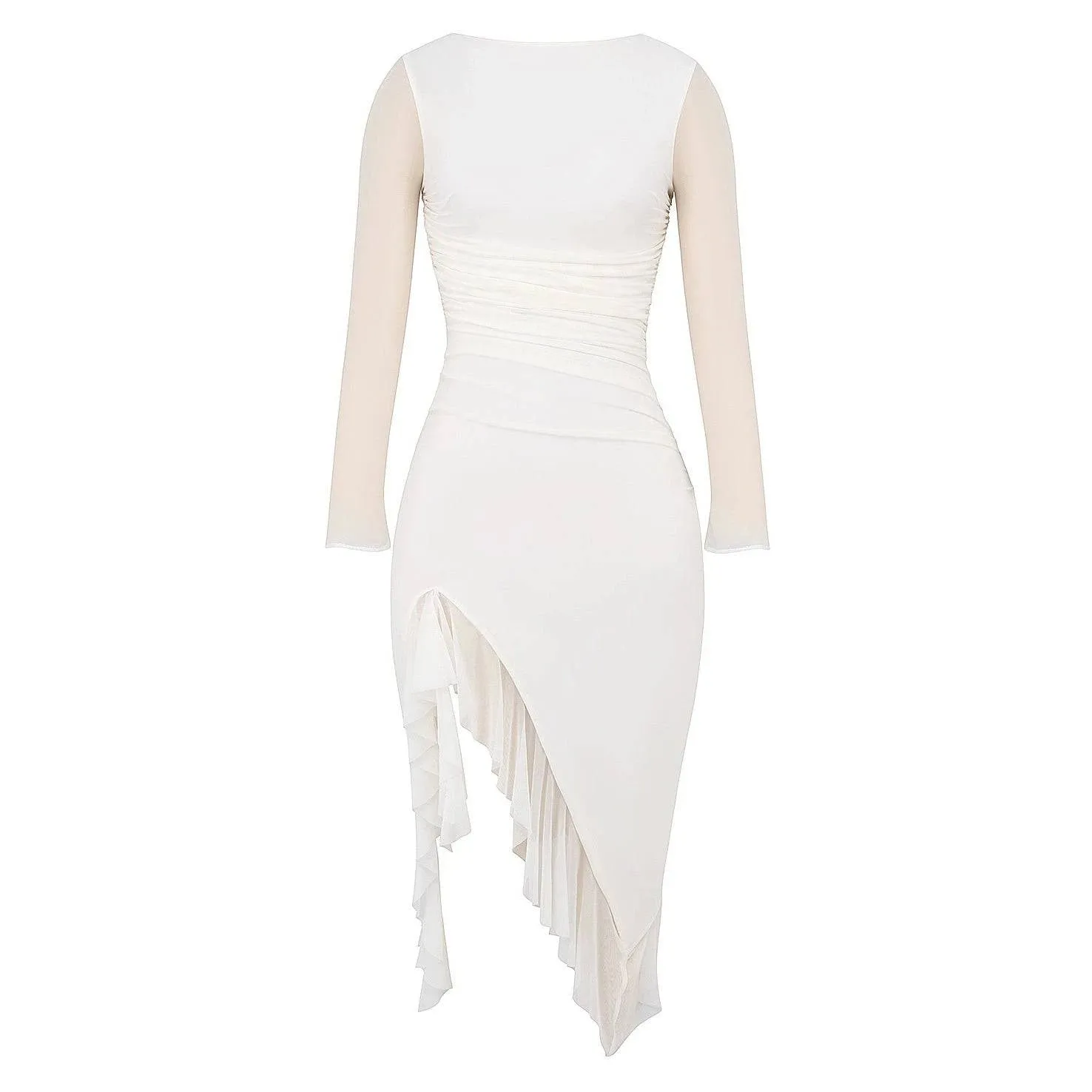 Sheer Mini Dress with Ruffles