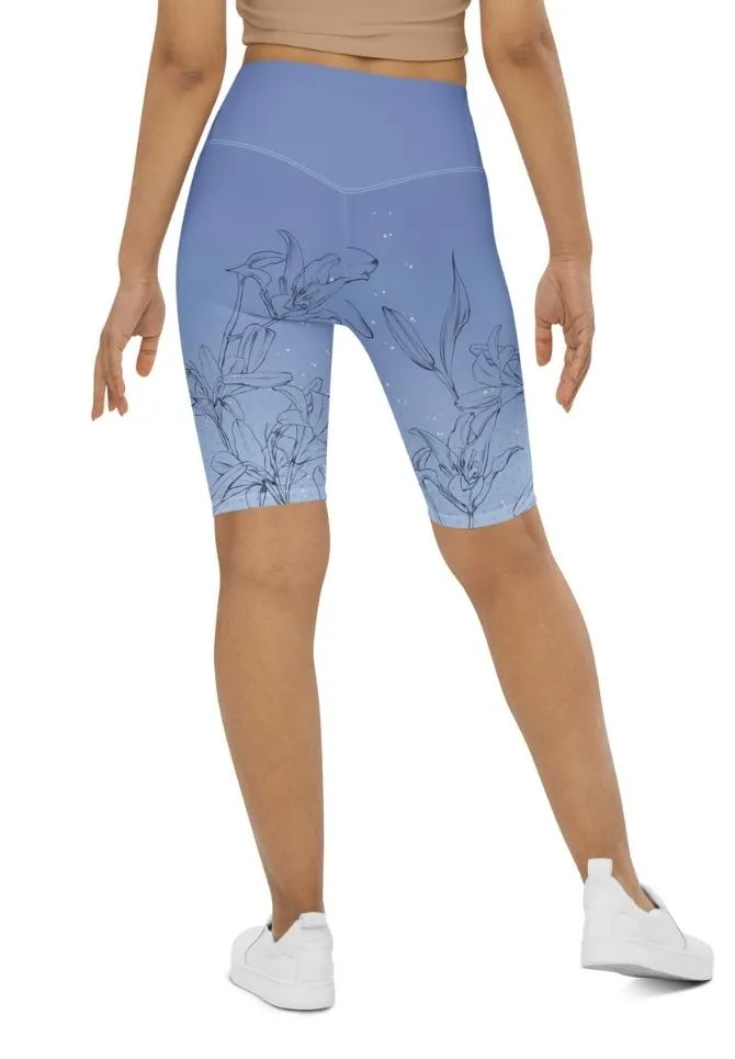 Soft Lilies Biker Shorts