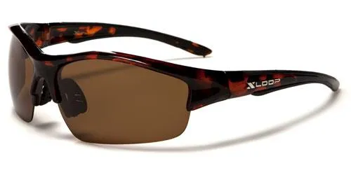 Sports Semi-Rimless Polarized Wrap Sunglasses Unisex