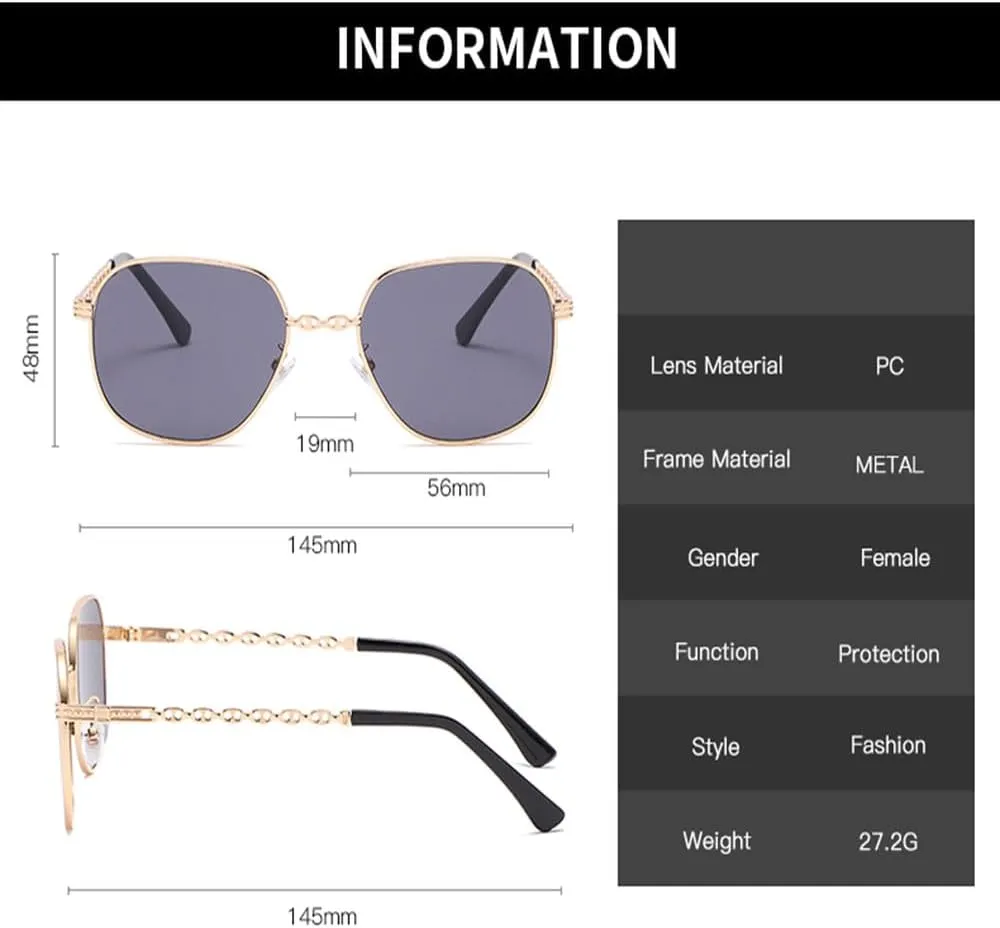 Sunglasses Women Fashion Vintage Frames Gradient Sun Glasses Retro Punk Metal Shades