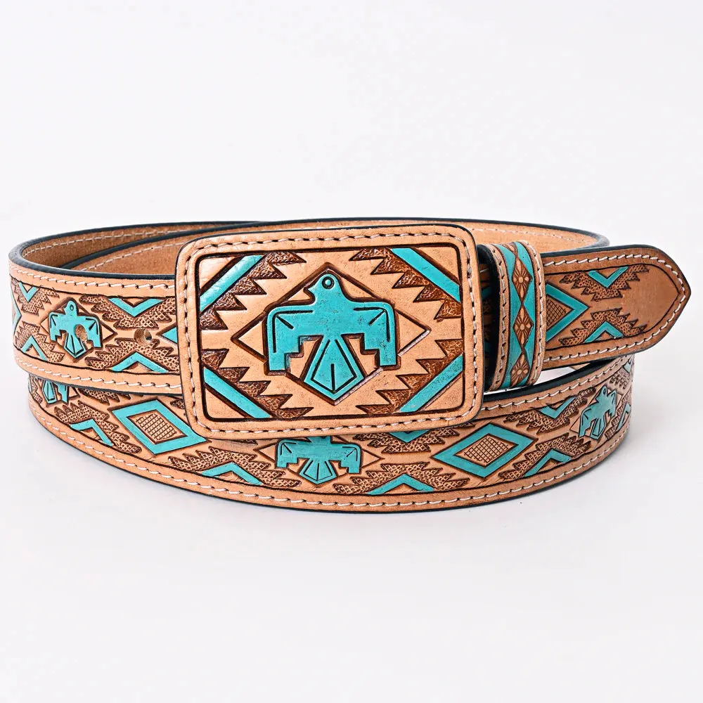 The Thunderbird Hand Tooled Leather Belt