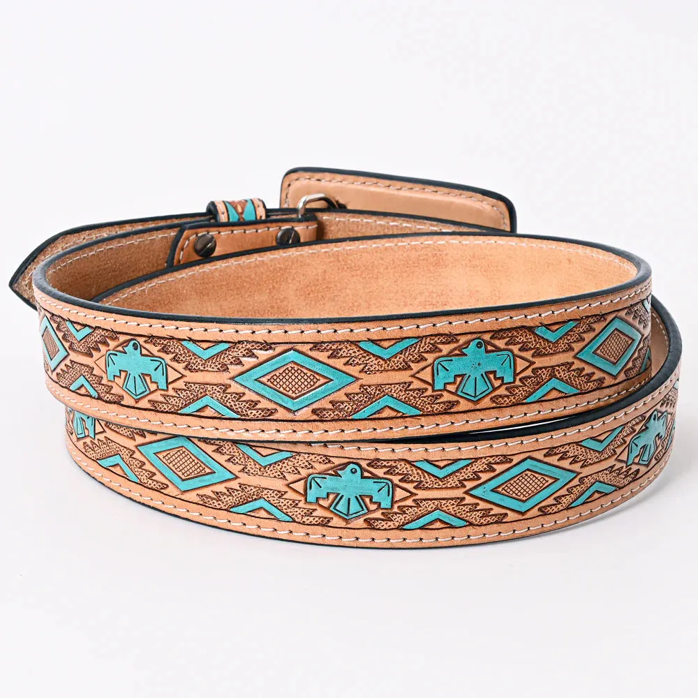 The Thunderbird Hand Tooled Leather Belt