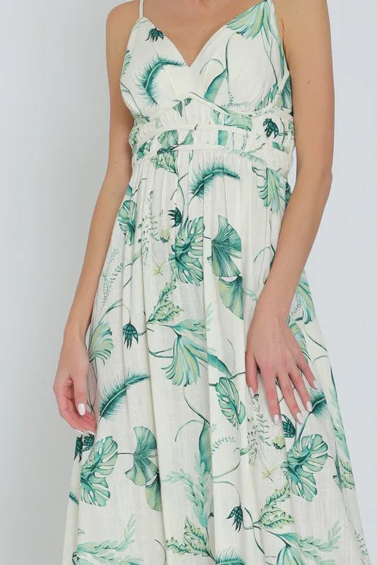 Tinsley Sleeveless Printed Maxi Dress Green