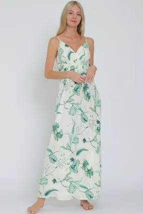 Tinsley Sleeveless Printed Maxi Dress Green