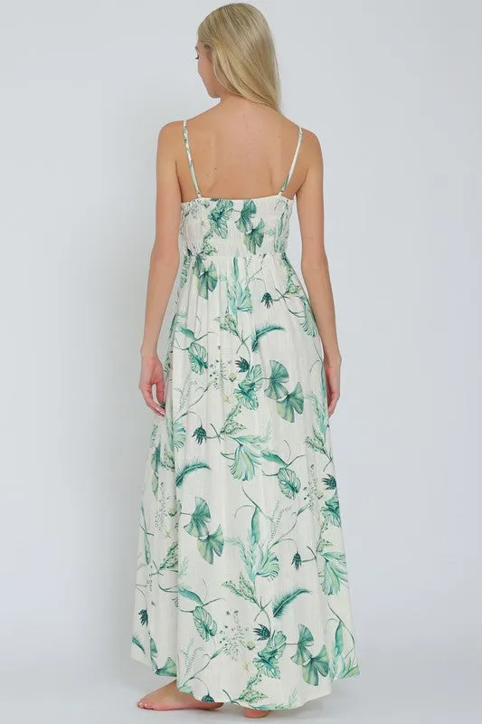 Tinsley Sleeveless Printed Maxi Dress Green