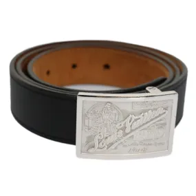 Trendy Inspired Louis Vuitton Ceinture Jeans Belt Leather 29.5"-33.5" Black M6812 Auth Ki3398