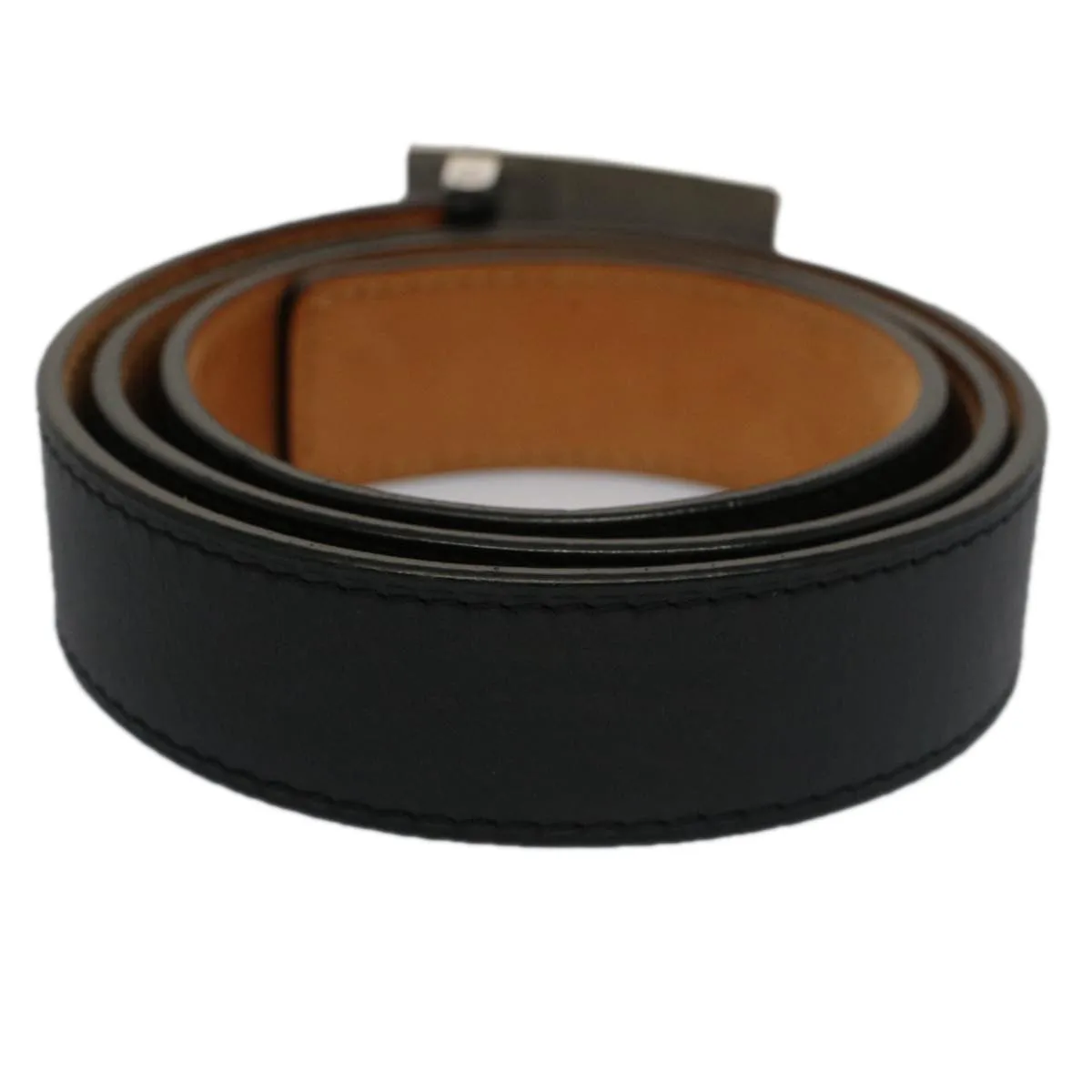 Trendy Inspired Louis Vuitton Ceinture Jeans Belt Leather 29.5"-33.5" Black M6812 Auth Ki3398