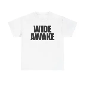 Wide Awake Unisex Heavy Cotton Tee - Perfect for Coffee Lovers & Night Owls