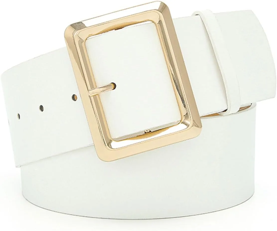Women's Faux Leather Belt For Dress Metal Belt Thick Travel Casual Work Summer Basic Elegant Square