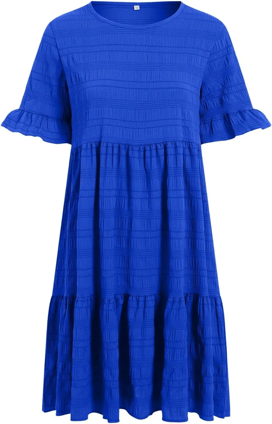 Womens Summer Dresses Fashion 2025 Crewneck Solid Casual Short Sleeve Spring Mini Dress Beach Vacation Dresses